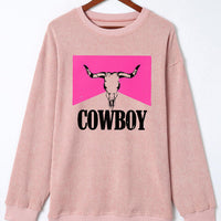 COWBOY Graphic Round Neck Sweatshirt