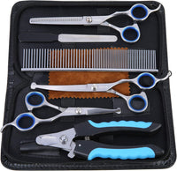 Dog Grooming Scissors Set, Safety round Tip, Grooming Tools 6 Pieces Kit for Dogs 
